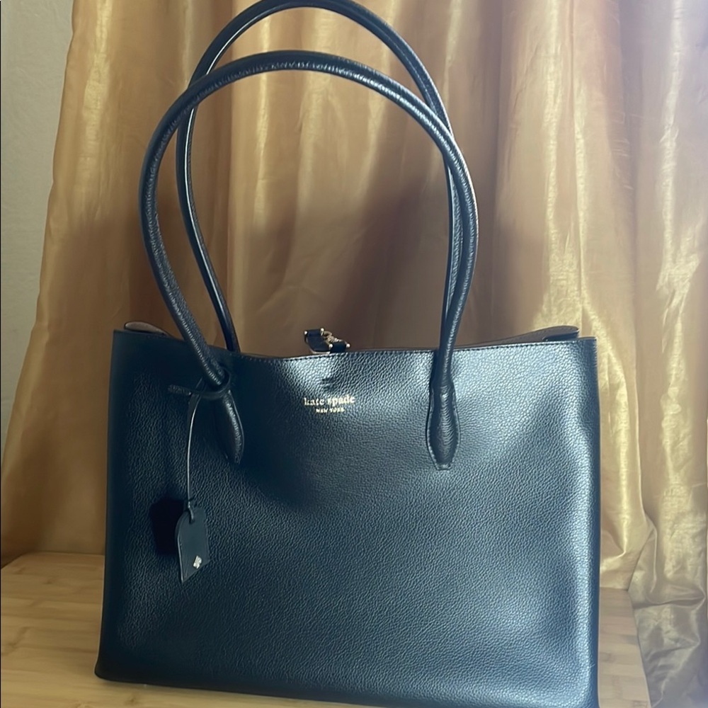 Kate Spade Black Leather Tote Bag